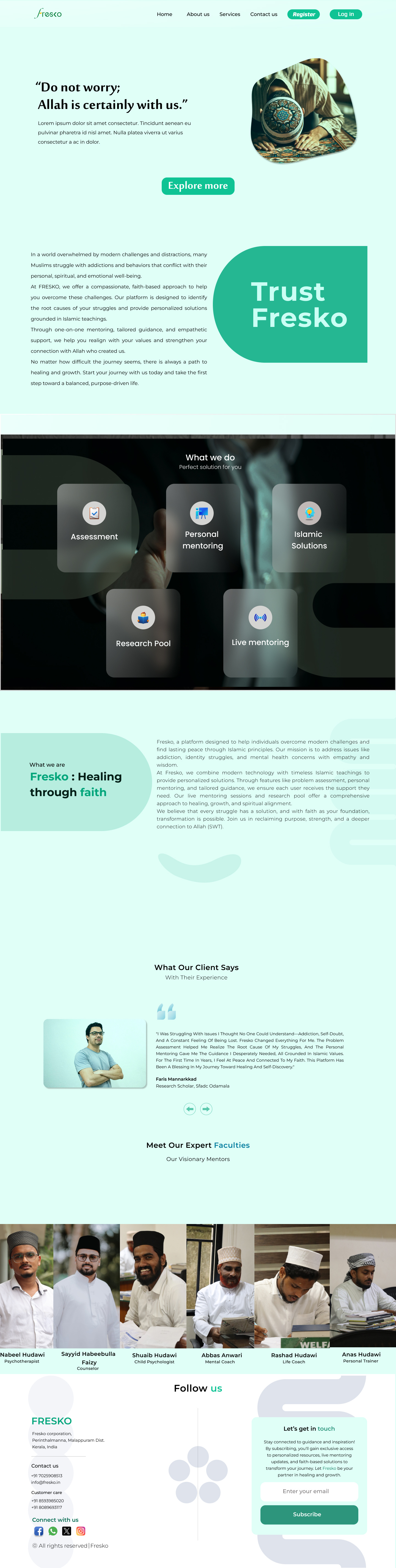 Fresko Club graphic design health islam mental ui website