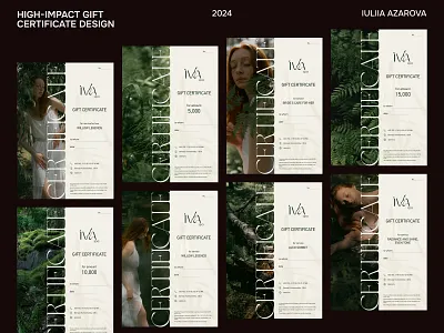 IVA-SPA: Digital Gift Certificate Design Suite a4 design aesthetic design beauty branding clean design corporate identity digital design e certificate gift certificate ivá spa massage pdf design premium design print design (digital output) sales tool serene service design spa design tranquil typography wellness