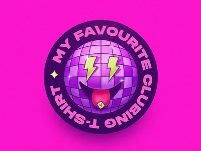 My Favourite Clubing T-shirt character club disco disco ball electro illustration lsd music rave smiley t shirt techno