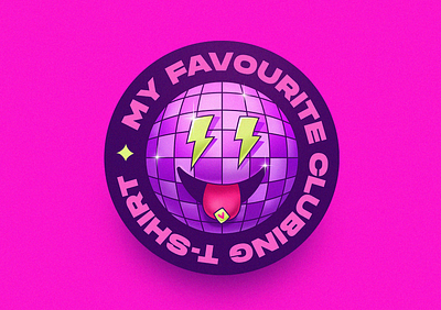 My Favourite Clubing T-shirt character club disco disco ball electro illustration lsd music rave smiley t shirt techno
