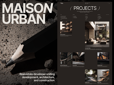 Projects Page - Architectural Studio Website architecture corporate website graphic design landing projects real estate ui urban website