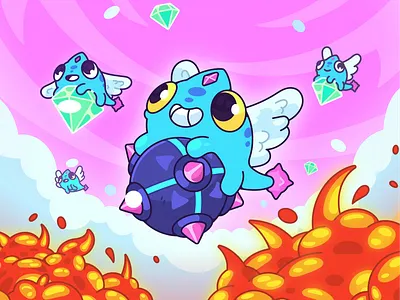 Lucky Adventure: Mines game illustration | Promo art #3 adobe illustration art cartoon casino game character character illustration colorful conceptart cute design digitalart fantasy game art graphic design illustration kawaii mascot mines vector vibrant