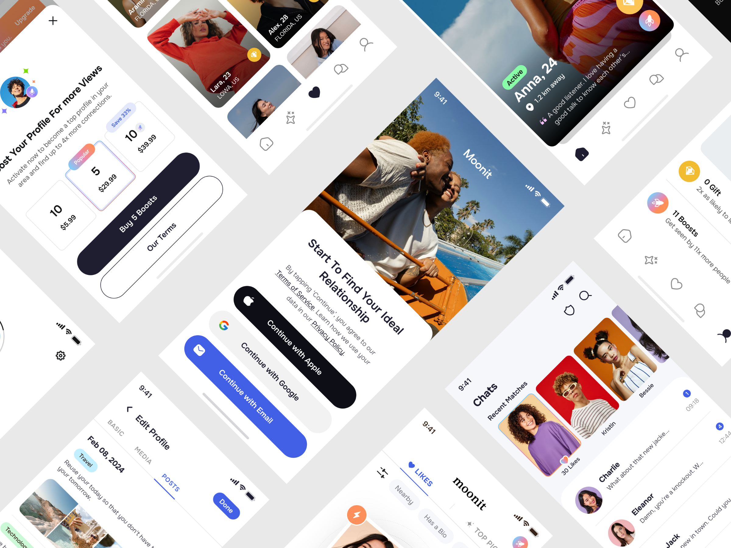 Social Dating - Mobile App Design android app animation app design app ui chat chatting app dating app dating website interaction ios app login message mobile app mobile app design mobile ui product design profile social tinder