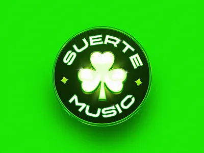 Suerte Music badge clover logo music suerte youtube channel