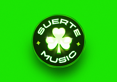 Suerte Music badge clover logo music suerte youtube channel