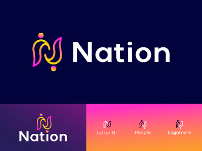 Nation app logo design brand design brand identity branding design flat design graphic design illustration logo
