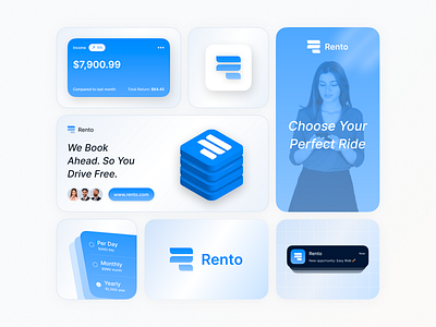 Car Rental App Branding app branding case study app logo and identity automotive brand identity brand identity exploration brand style guide design brand system development car rental app brand identity car rental brand guidelines car rental branding car rental design language car rental logo design digital product branding minimal brand identity ui mobility app branding modern app brand identity rental app visual identity rental platform branding rental service branding rento brand identity vehicle rental brand system
