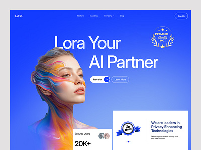 Lora AI Website Concept. 3d animation branding design graphic design icon illustration logo minimal motion graphics ui ux vector