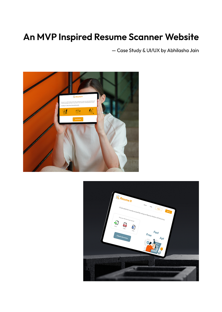 An MVP Inspired Resume Scanner Website Case Study by Abhilasha Jain on ...