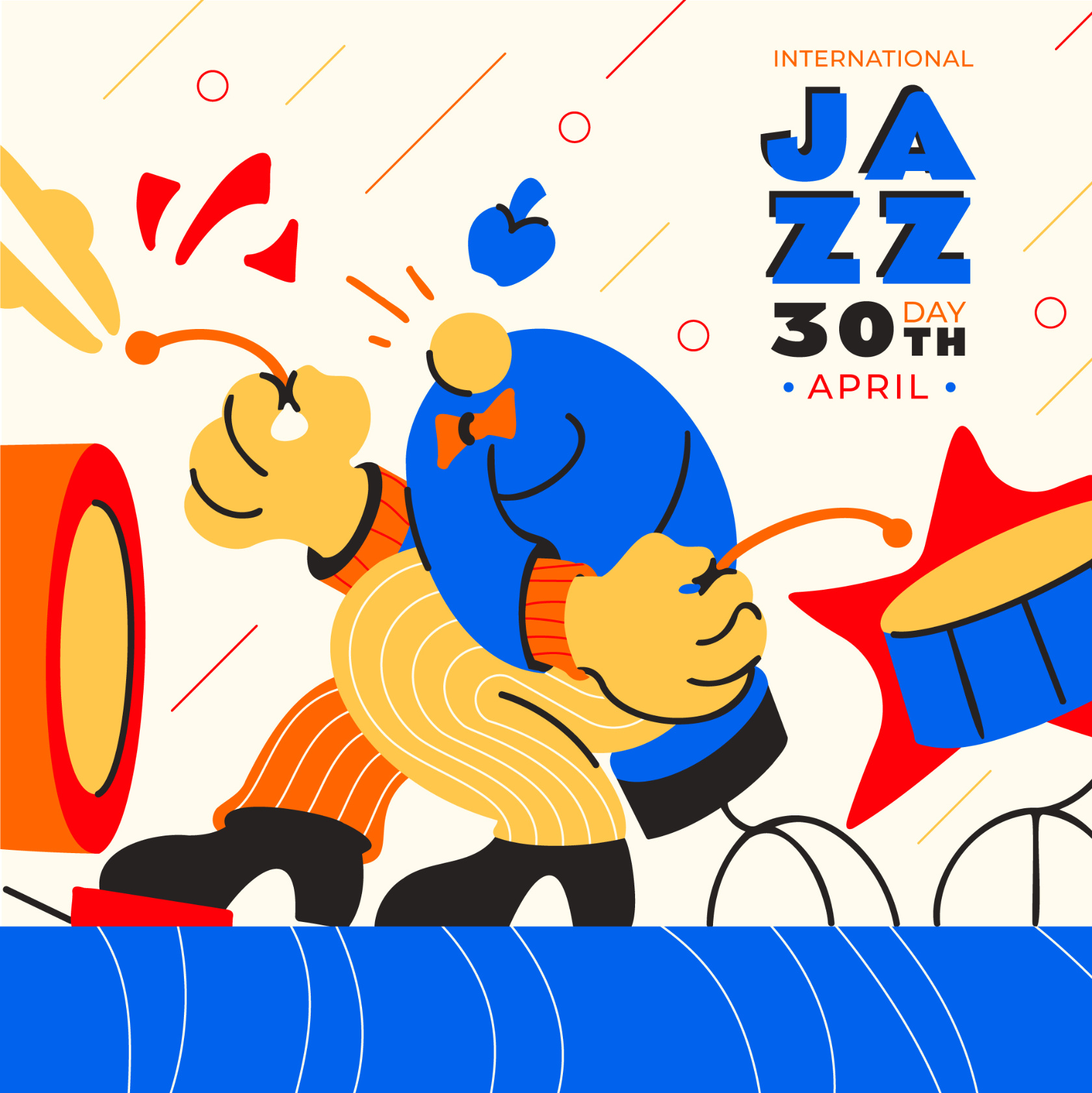 International Jazz Day for FREEPIK graphic design illustration vector