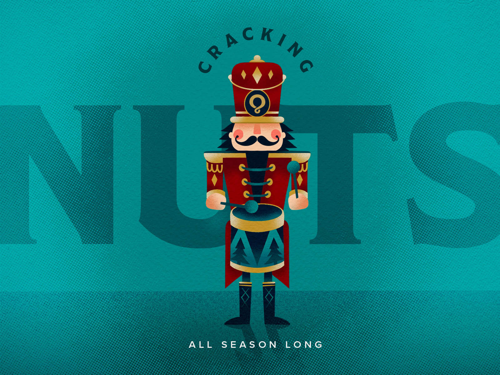 Nutcracker ballet blue christmas cracking custom doll drum festive holiday humor illustration nutcracker nuts procreate red seasonal soldier texture toy winter