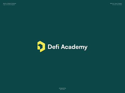 Logo Design for Defi Academy, an online learning platform. adobe illustrator brand identity brand logo branding guidelines branding mockup custom logo dribbble logo design logo design branding logo designer logo presentation logomark logos logotype marufiam modern logo visual identity
