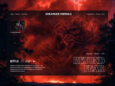 Movie Website Design broadcast cinema cinema landing page cinematic ui game landing page landing page ui landing uiux landing ux movie app movie app design movie landing page movie search movie website smart movie stranger things uxui design video platform video player video streaming website uiux