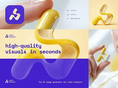 Nano Banana rebrand for fun ai banana bio biotech blockchain branding gradient health icon identity lepisov llm logo medical nano pharma pills rebrand tech