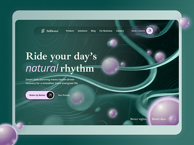 Stillwave - Your lifestyle guide for better sleep 3d branding figma graphic design illustration interface design landing page ui uxui webdesign