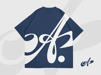 A: t-shirt a branding calligraphy character clothing custom expressive flow lettering lettermark logomark oversized premium script sophisticated standout street type unique vibe