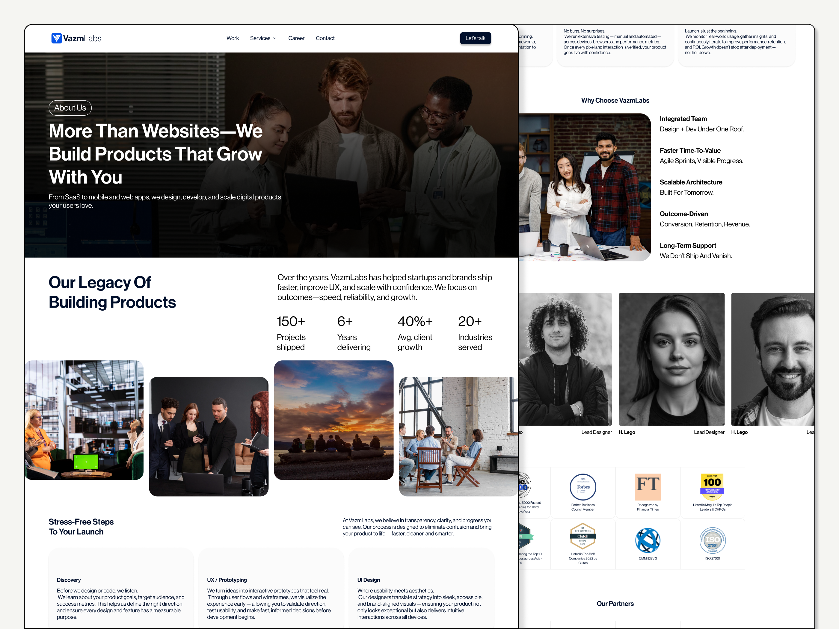 About Us Page UI — Agency Website Concept about us page agency website brand identity case study clean ui corporate website grid layout interaction design interface design landing page modern ui product design saas website team page typography ui design uiux ux design web design website design