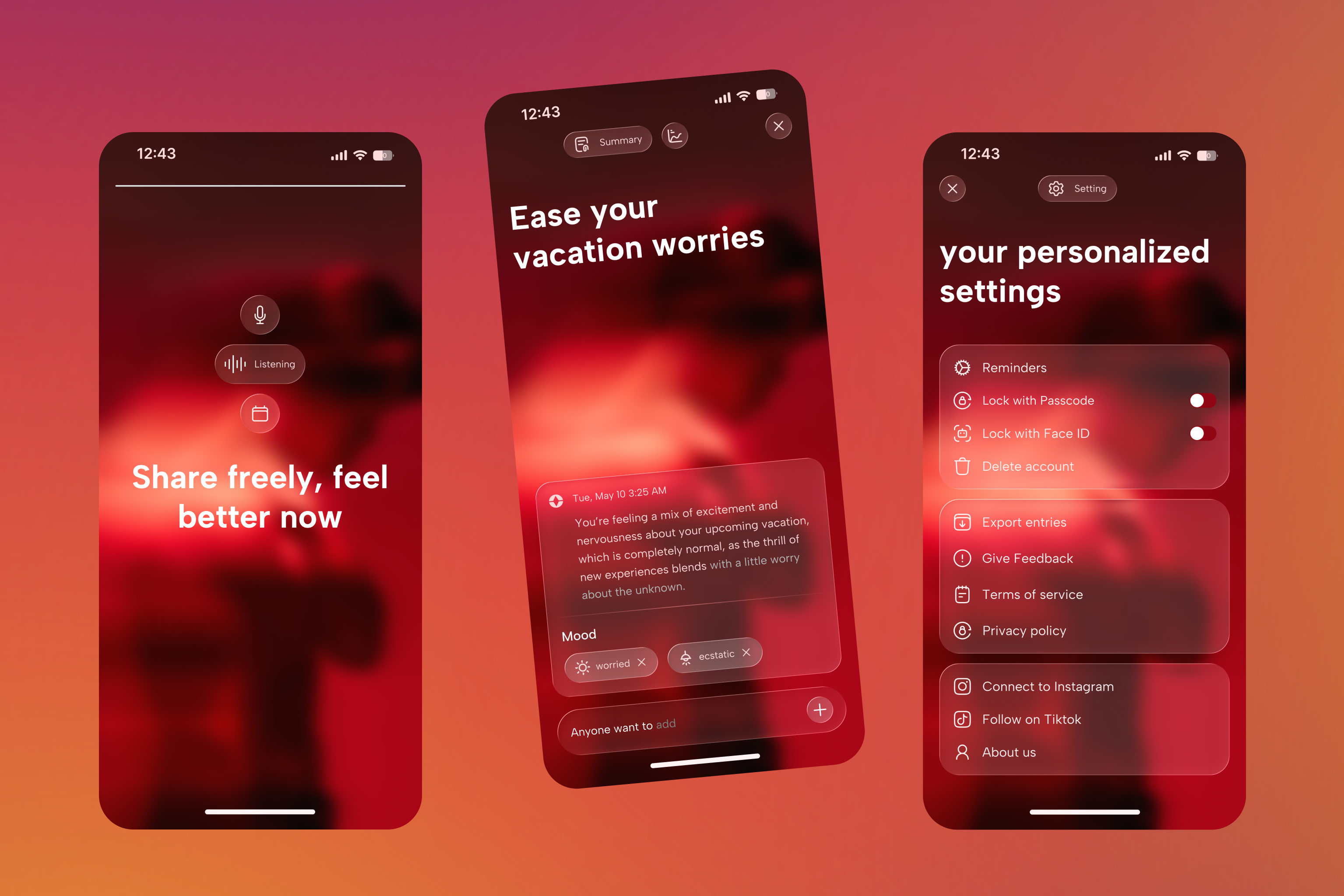 AI Meets Journaling - App Design ai presentation aiappdesign appui designinspiration investor deck journaling journaling pitch deck journalingapp mobileux productdesign uidesign uxdesign wellnessapp