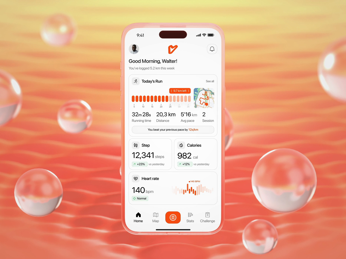 Example of VeloRun - Running Analytics mobile app