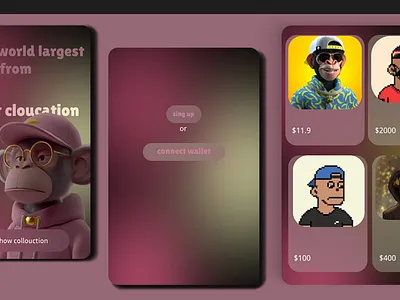 nft simple ui design for nft mobile app branding graphic design ui