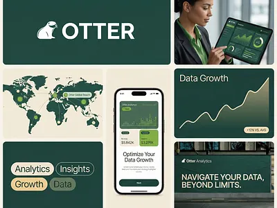 Otter Analytics Branding branding design graphic design illustration logo logo design startup startup branding tech