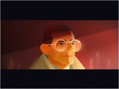 Dr. Eldon Tyrell art blur character fanart gradient illustration oldman vector