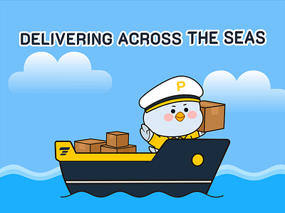 PuffEx - Character Animation after effect animation bird brand identity branding character character design delivery design illustration ip mascot package sailing sea