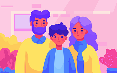 Parenthood Journey Illustration - Maternity Illustration child childcare couple family flat illustration happy health wellness illustration indoor kurzgesagt new parents parenting parenting app illustration people school teenage todler vector