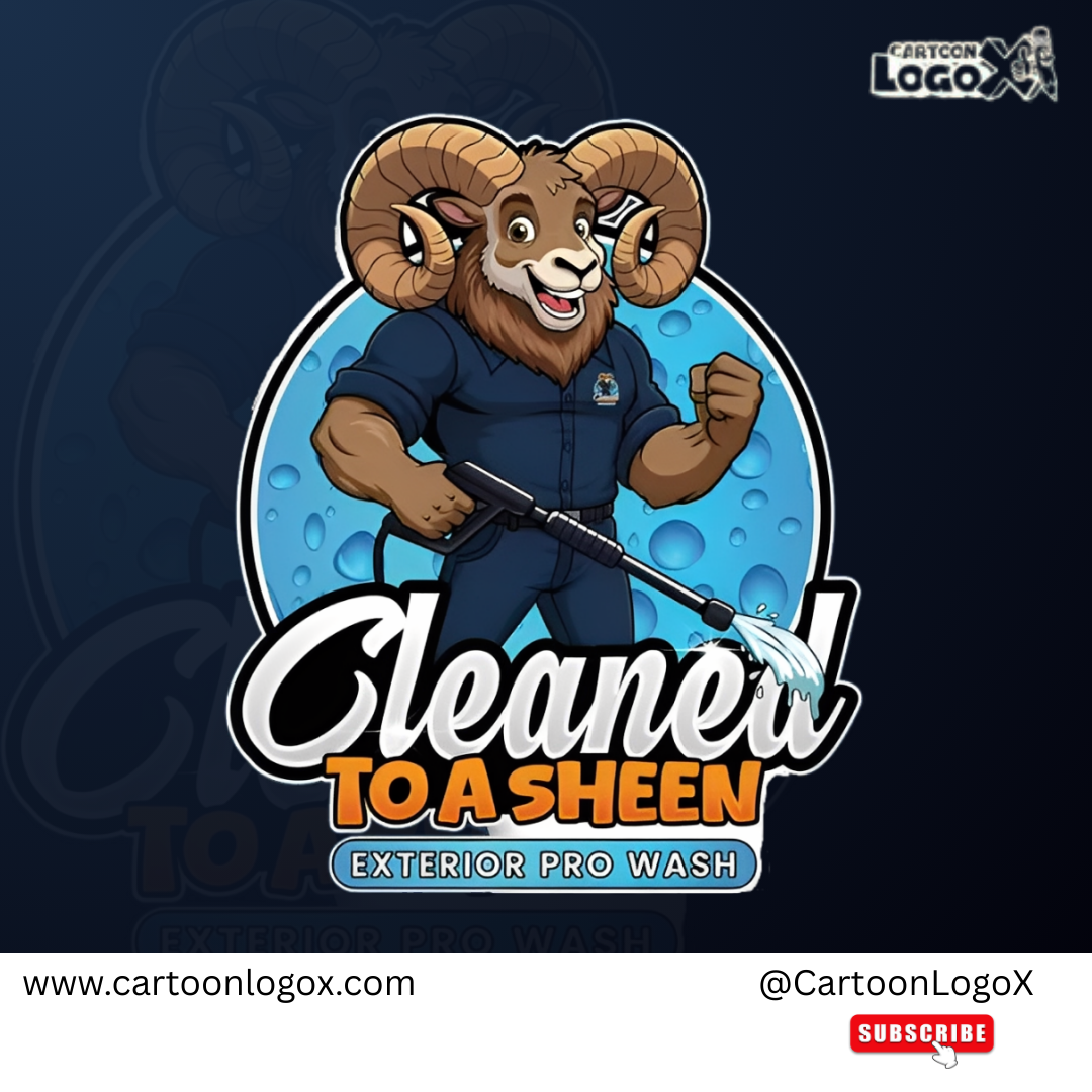 Cleaned to A Sheen Logo Design | Branding Identity| CartoonLogoX brand identity design branding branding kit business branding cartoonlogox clean branding dribbble design exterior cleaning brand graphic design logo logo design pressure washing logo professional logo small business branding vehicle wrap design