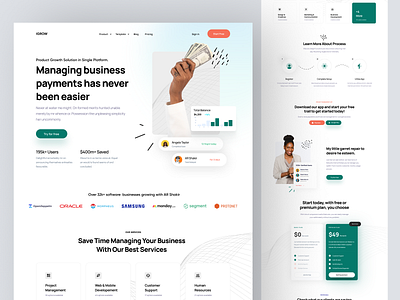 Sleek Business Payment Solution Landing Page Design business business payments clean design color palette conversion optimized design financial tech fintech landing landing page minimalist modern modern aesthetic payments professional design startup target audience ui user engagement ux