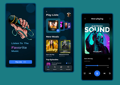 Music App app design full landing page landing page ui ux