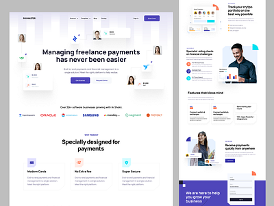 Streamlined Payment Solutions for Freelancers aesthetic bold typography business business platform clean web design design financial technology fintech fintech solutions freelance freelance payments layout minimalist modern payments professional layout soft color scheme trust badges user engagement web