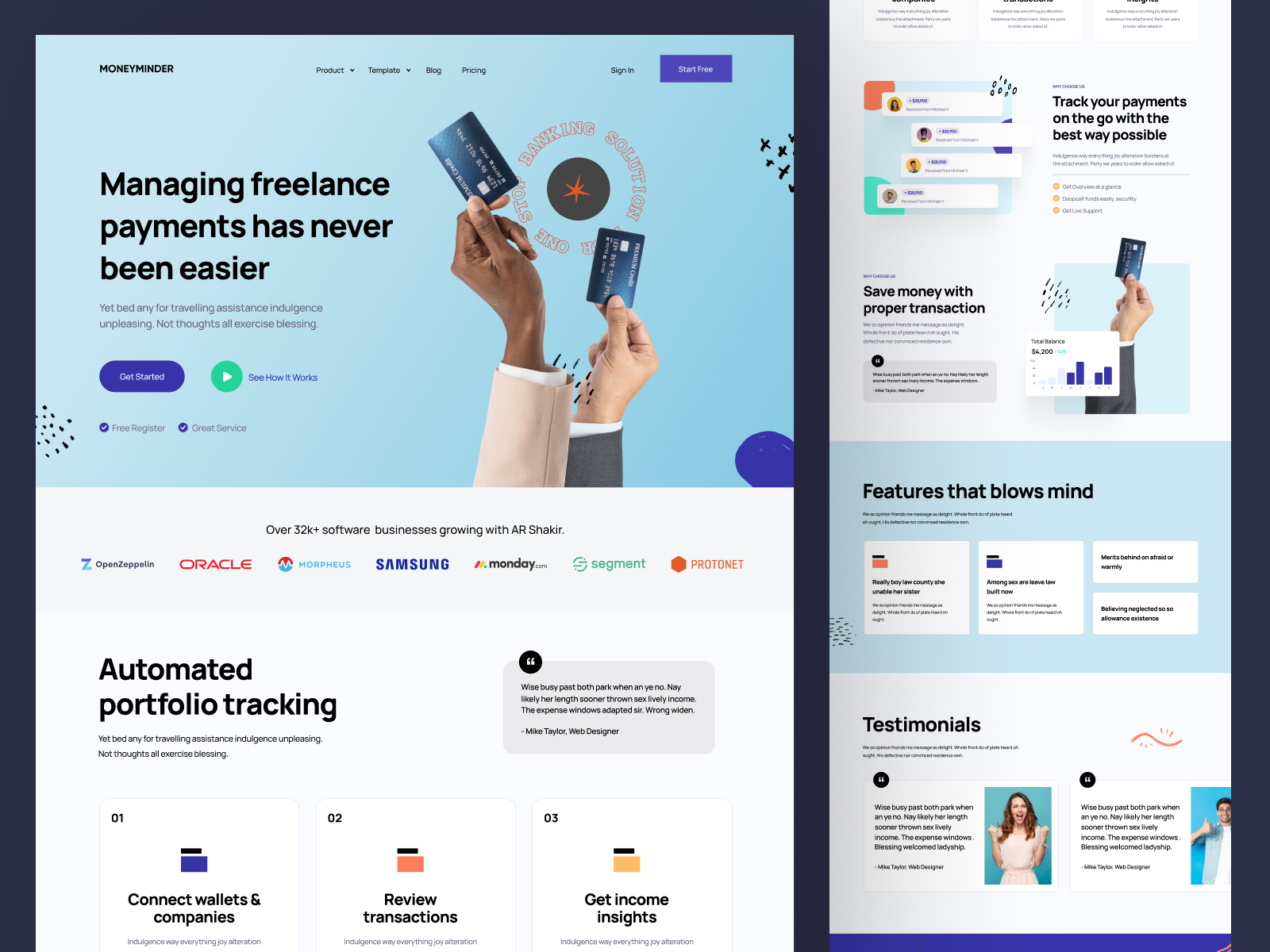 Example of Simplified Freelance Payment Management UI Design