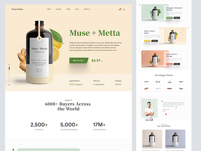 Elegant Organic Product Landing Page Design branding clean design ecommerce ui fresh design health industry landing landing page design minimal minimalist design natural aesthetics organic organic branding product showcase responsive ui user friendly ux web wellness brand