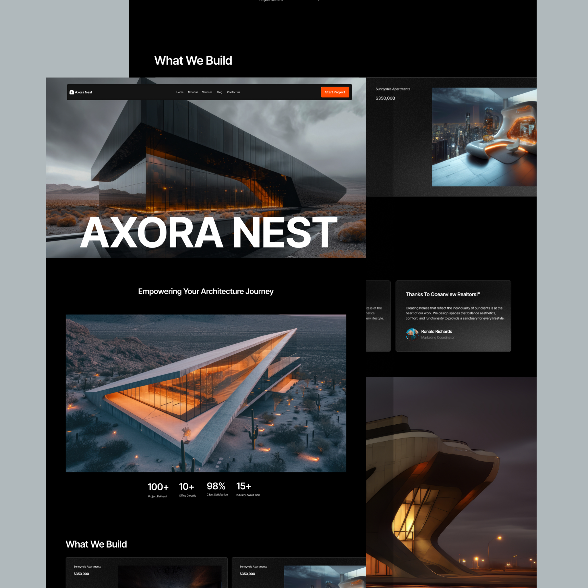 Axora Nest aesthetic functional balance architecture portfolio architecture ui best landing page best ui creative studio website design systems digital architecture showcase emotional design human centered design landing page minimal ui modern web design ui ux driven layouts website ui