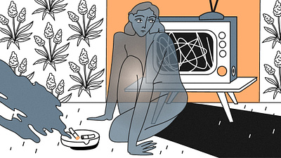 D I S A P P E A R A N C E cartoon character design editorial girl illustration love love story minimal romatlic sadness vector