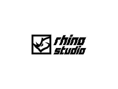 Rhino Studio - A powerful visual identity aggressive bold brand identity brand logo branding creative esports game dev gaming logo logo design logomark logotype minimal modern power rhino studio typeface visual identity