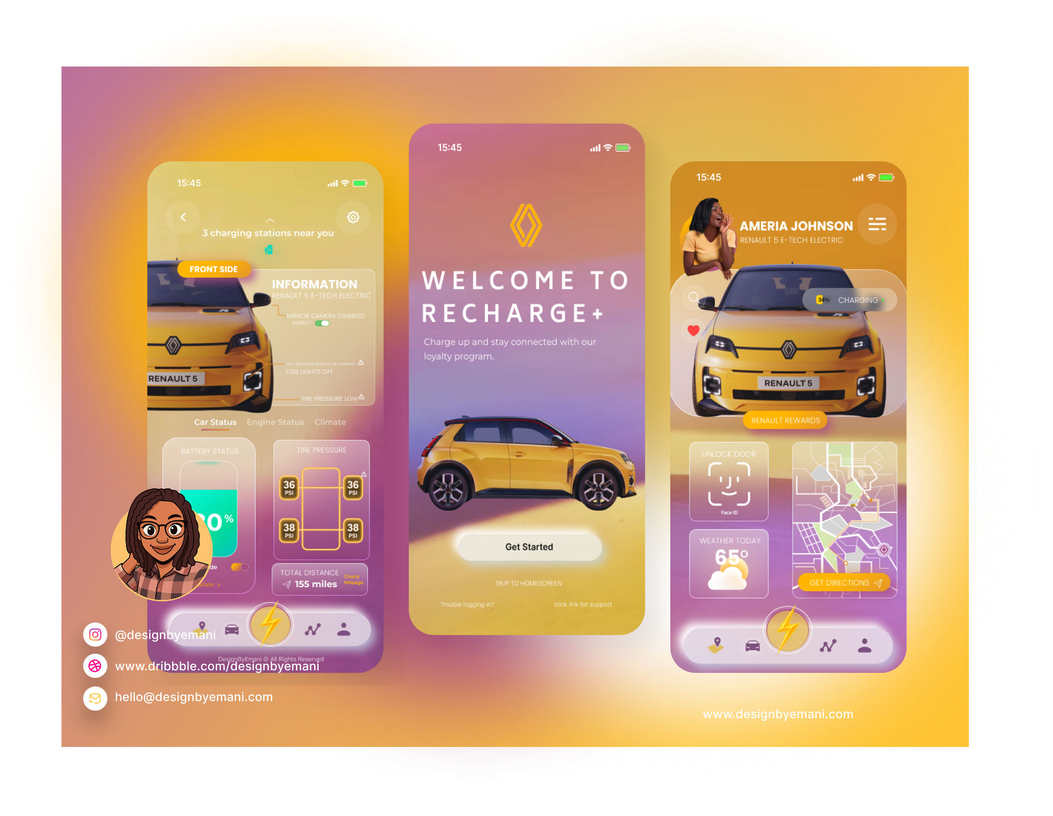 🚗⚡ ReCharge+ by Renault — EV Charging App Concept app design design figma mobile app design ui ui design uxui