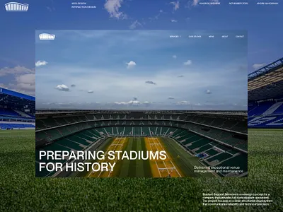 Stadium Support Services - Home & Case Studies Pages football sevices ui ux web design