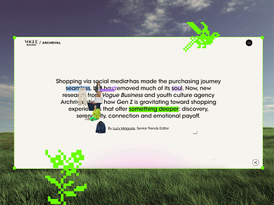 WebGL-powered, story-driven website for Archrival and Vogue animation creative design cursor editorial hover illustration magazine micro interactions mouse interaction storytelling ui vogue webgl website