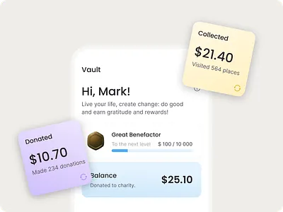 Design System Mobile Element balancecardui charityappui charitybalanceui donatedamountui donationdashboard donationhistoryui donationprogressui donationstatsui donationtrackerui financialgoalui fundraiserprogress givingbackapp impacttrackerui personalizedgreetingui rewardbadgeui rewardsystemui socialgoodapp socialimpactui userachievementui vaultui