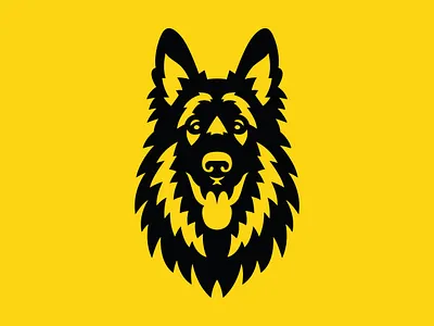 Dog animal branding cute design dog fluffy friend german shepherd graphic design icon illustration logo logo design minimalist pets puppy vector
