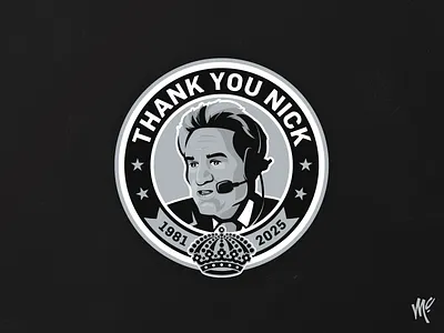 Nick Nickson Retirement logo branding broadcast design hockey kings logo matt mcelroy nhl nick nickson radio retirement