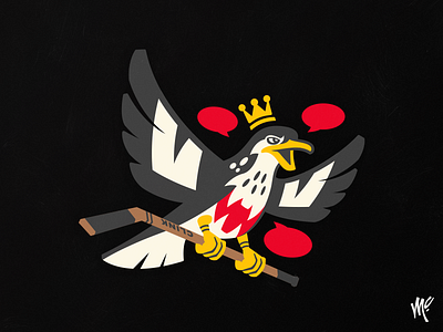 Chrip King bird branding chirps hockey illustration kings monster sparrow sports wings