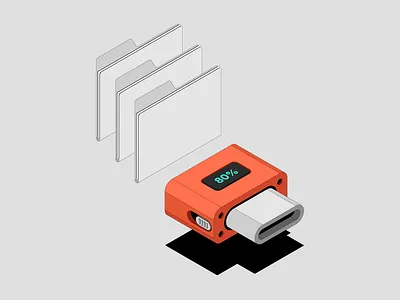 Memory Stick Illu folder graphic design illustration illustrator isometric memory memory stick rosek stick storage vector
