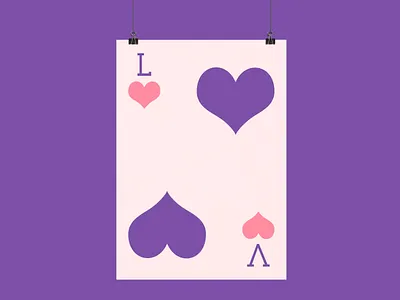 Love Playing Card | Typographical Poster font graphics heart illustration poster serif shape simple text typography