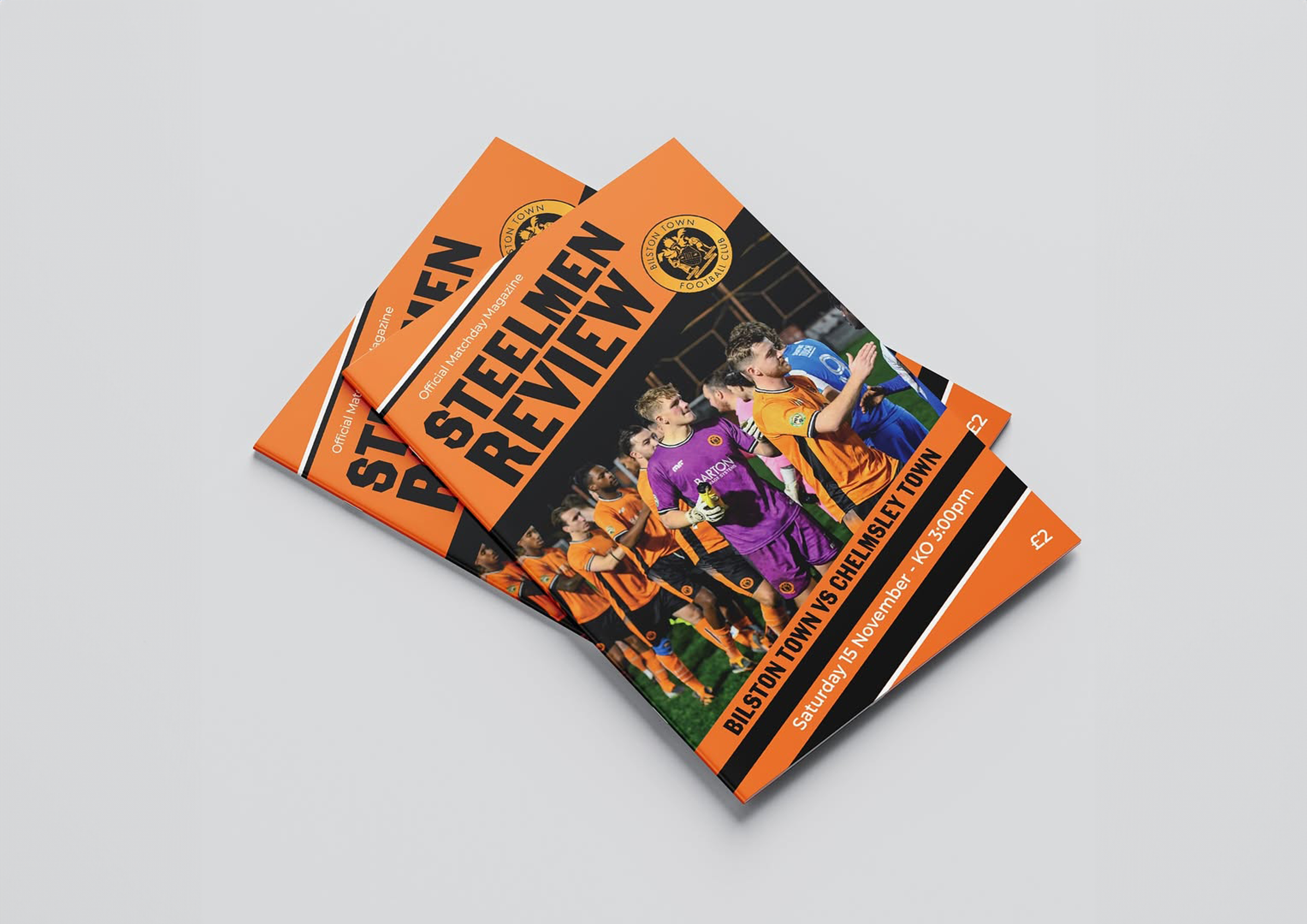 STEELMEN REVIEW Bilston Town FC Programme badge bilston branding football football programme graphic design illustration layout print typography wolverhampton