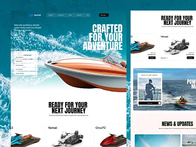 SeaVolt - Speedboat Online Store eCommerce adventure apparel branding design ecommerce framer health landing online page sea ship shop speedboat sport store travel ui wartercraft website