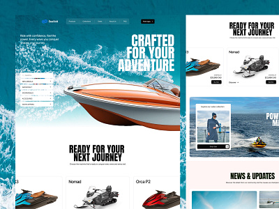 SeaVolt - Speedboat Online Store eCommerce adventure apparel branding design ecommerce framer health landing online page sea ship shop speedboat sport store travel ui wartercraft website
