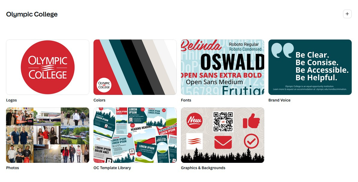 Branding Suite for Canva brand kit branding suite canva college community college higher education in house design template design